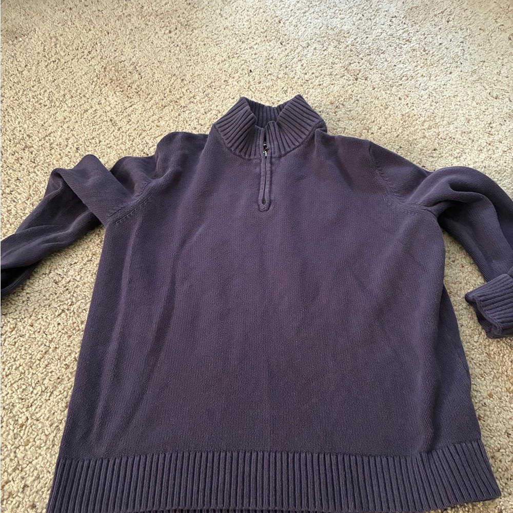 Goodthreads Lavender Ribbed Half-Zip Sweater - image 1